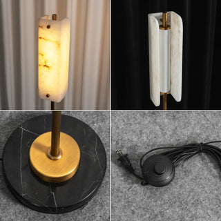 Alabaster Years Brass Floor Lamp