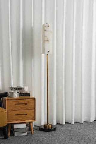 Alabaster Years Brass Floor Lamp