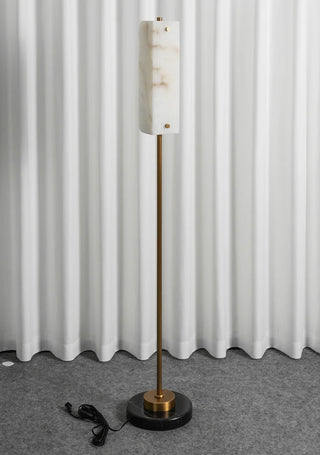 Alabaster Years Brass Floor Lamp