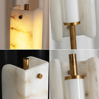 Alabaster Years Brass Floor Lamp