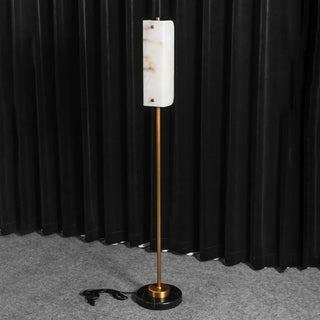 Alabaster Years Brass Floor Lamp