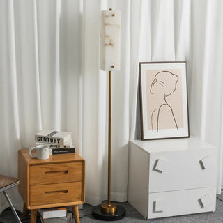 Alabaster Years Brass Floor Lamp