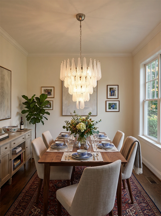 Amaris Tiered Teardrop Glass Chandelier