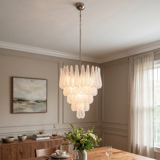 Amaris Tiered Teardrop Glass Chandelier