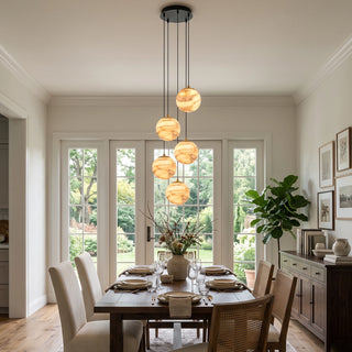 Ambrose Alabaster Globe Cascade Chandelier