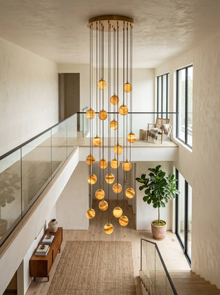 Ambrose Alabaster Globe Cascade Chandelier