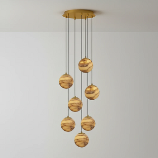 Ambrose Alabaster Globe Cascade Chandelier
