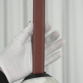 Anouk Draped Strap Alabaster Chandelier Vidirlighting White Glove Inspection of Heavy-Duty Terracotta Woven Fabric Strap with Precision Stitched Borders