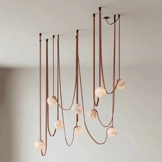 Anouk Draped Strap Alabaster Chandelier