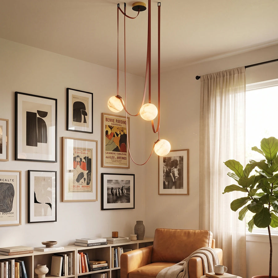 Anouk Draped Strap Alabaster Chandelier