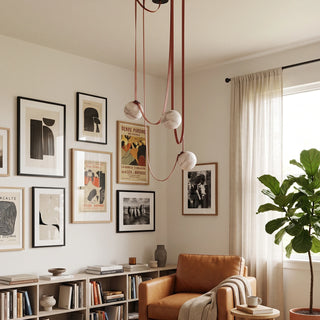 Anouk Draped Strap Alabaster Chandelier