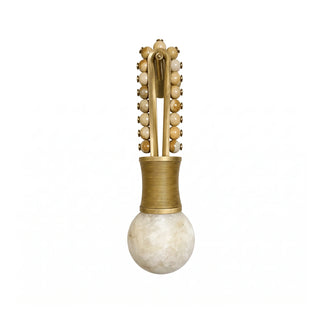 Ardora Beaded Alabaster Wall Sconce Vidirlighting Featuring spherical beads with agarwood/sandstone textures, complemented by a full suite of satin-brushed brass hardware—a fusion of modern classicism and natural materials.