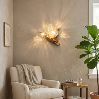 Artistic Glass Flying Bird Vines Wall Lamp