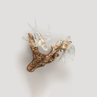 Artistic Glass Flying Bird Vines Wall Lamp