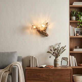 Artistic Glass Flying Bird Vines Wall Lamp