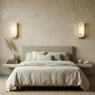 Asymmetrical Elaris Alabaster Wall Lamp