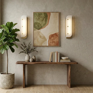 Asymmetrical Elaris Alabaster Wall Lamp