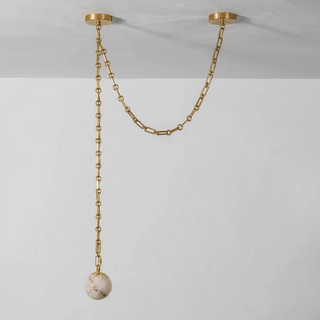 Alabaster Spherical Chain Chandelier