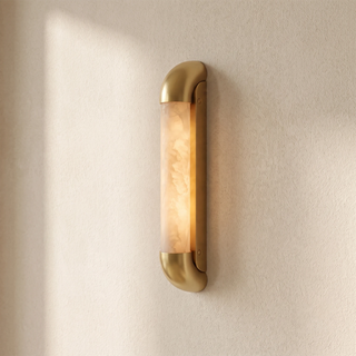 Aveline Bracketed Alabaster Wall Sconce