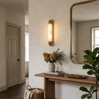 Aveline Bracketed Alabaster Wall Sconce