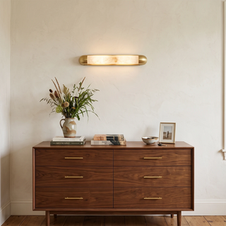 Aveline Bracketed Alabaster Wall Sconce