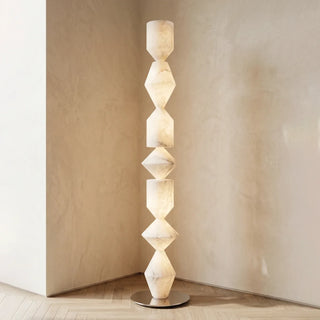 Sculptural Layered Alabaster Floor Lamp