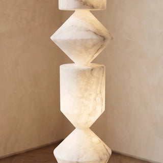 Sculptural Layered Alabaster Floor Lamp