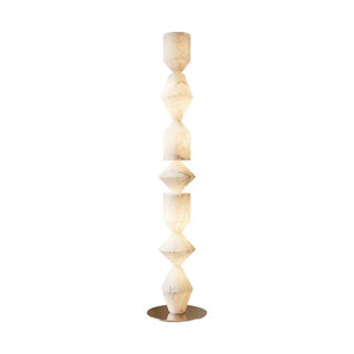Sculptural Layered Alabaster Floor Lamp