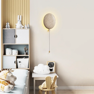 Balloon-Shaped Nino Travertine Wall Lamp