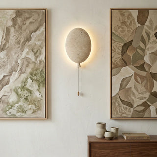 Balloon-Shaped Nino Travertine Wall Lamp