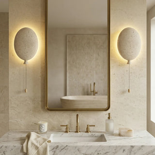 Balloon-Shaped Nino Travertine Wall Lamp