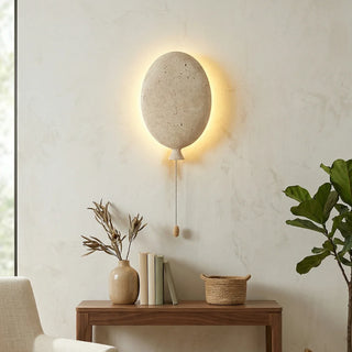 Balloon-Shaped Nino Travertine Wall Lamp