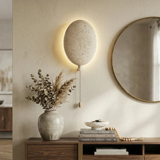 Balloon-Shaped Nino Travertine Wall Lamp