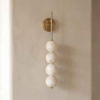 Beaded Aurelle Alabaster Orb Wall Sconce