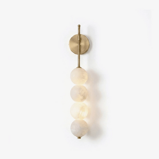 Beaded Aurelle Alabaster Orb Wall Sconce