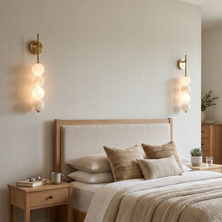 Beaded Aurelle Alabaster Orb Wall Sconce