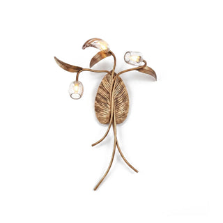 Brass Antique Plant Flower Wall Lamp