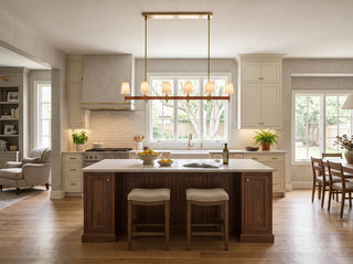 Bridell Leather-Wrapped Brass Chandelier