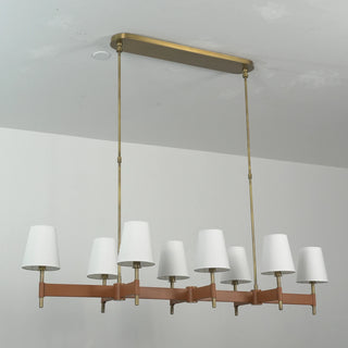 Bridell Leather-Wrapped Brass Chandelier