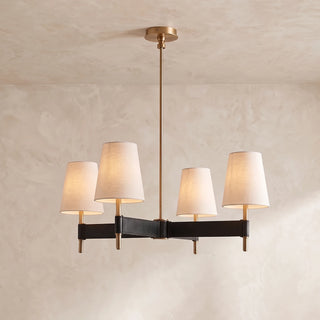 Bridell Leather-Wrapped Brass Chandelier