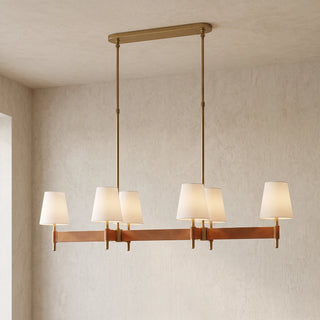 Bridell Leather-Wrapped Brass Chandelier