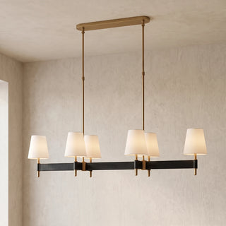 Bridell Leather-Wrapped Brass Chandelier