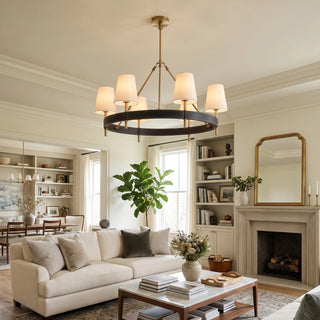 Bridell Leather-Wrapped Brass Chandelier
