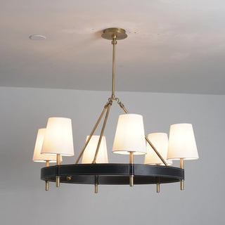 Bridell Leather-Wrapped Brass Chandelier