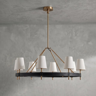 Bridell Leather-Wrapped Brass Chandelier