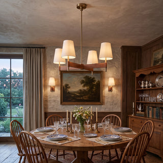 Bridell Leather-Wrapped Brass Chandelier