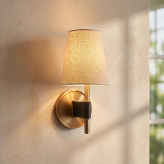 Bridell Leather-Wrapped Brass Wall Sconce
