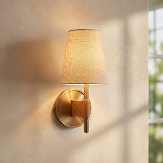 Bridell Leather-Wrapped Brass Wall Sconce