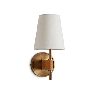 Bridell Leather-Wrapped Brass Wall Sconce