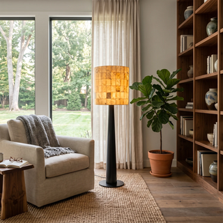 Bryony Tiled Alabaster Mosaic Floor Lamp